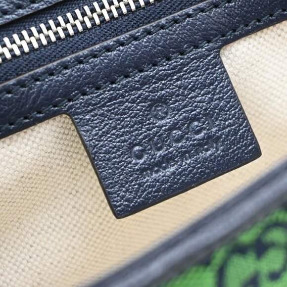 GUCCI GG Pattern Marmont Chain Shoulder Bag Canvas Leather Green SHW - Picture 15 of 16